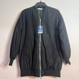 NWT‎ DSG OVERSIZED LONG BOMBER JACKET BLACKED OUTSize XS